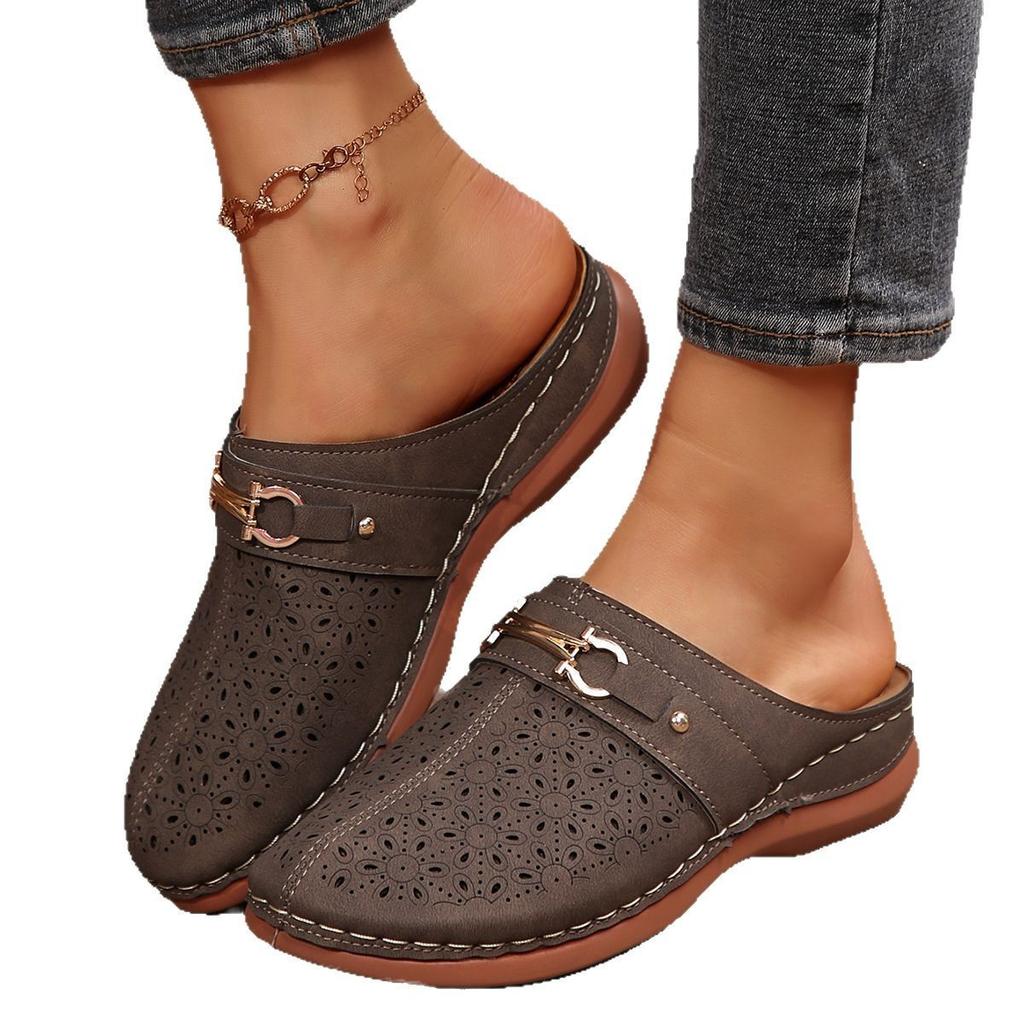 Summer new women's bag head thick-soled slippers large size casual bag head empty thick-soled slippers