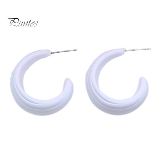 

1 пара ярких цветов C-образные серьги-гвоздики, красочные серьги-кольца, легкие серьги с геометрическим кругом, ювелирные изделия, подарок белый