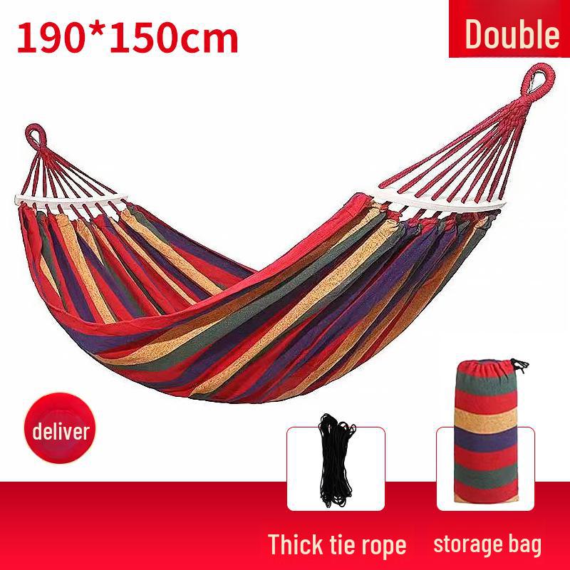 Anti-Rollover Double Canvas Hammock: Versatile for Indoor & Outdoor Use