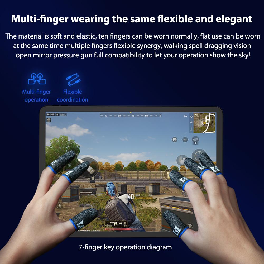 1Pair Finger Glove Fingertips Cot Sweatproof Gaming Finger Sleeves Breathable Game Controller Finger Sleeve for PUBG Mobile Game