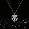 Cupronickel Lily Bow Pendant Bell Necklace - Sweet Sweater Chain Christmas Gift