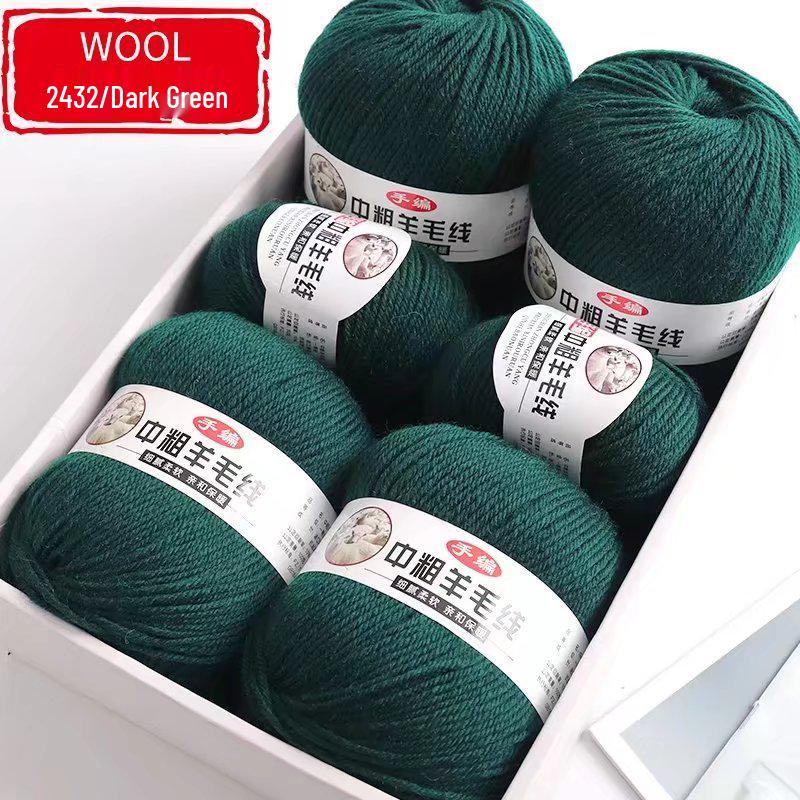 Silk Wool Acrylic Blend Medium Thickness Yarn, 4-Strand, for Hand Knitting Sweaters and Jackets