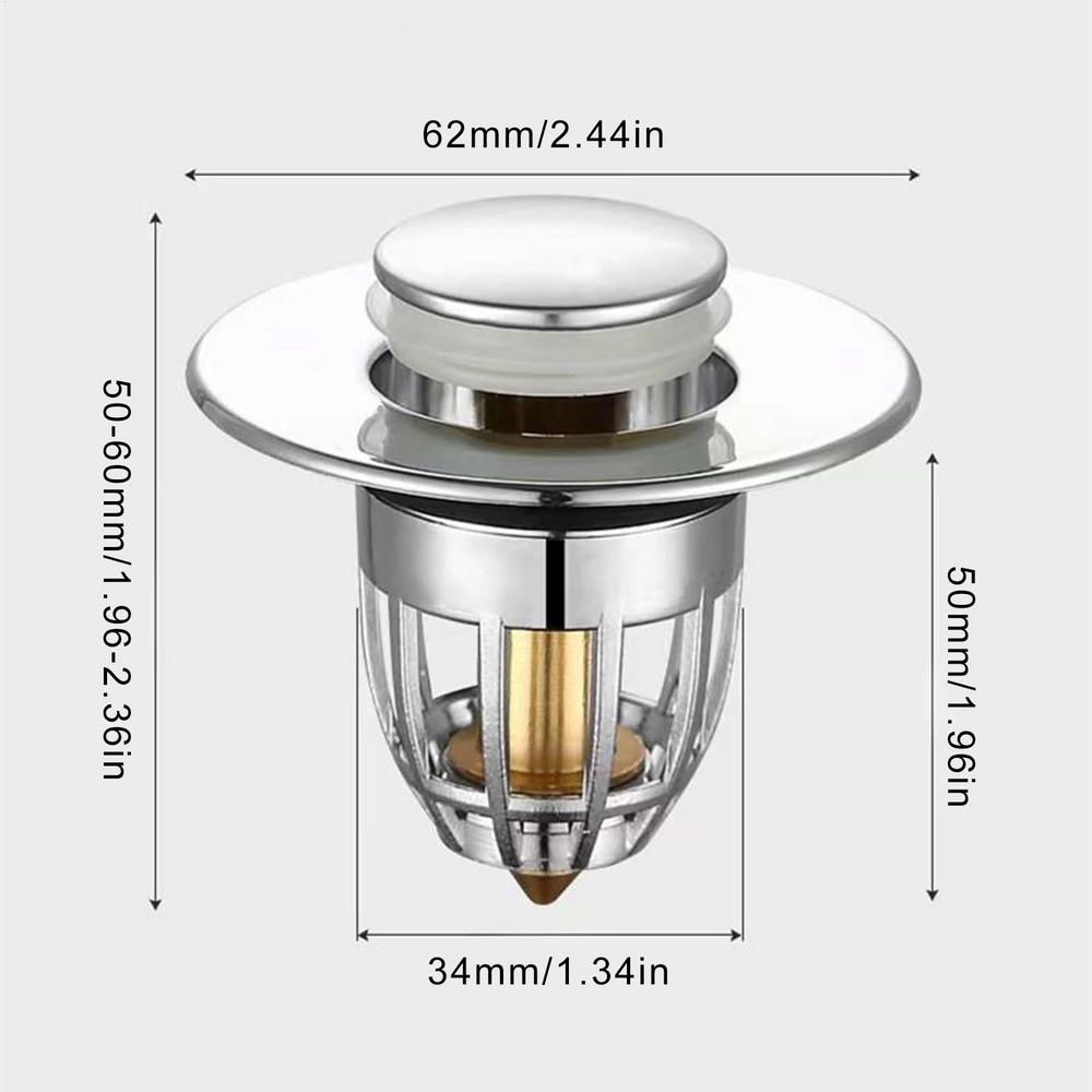 

Universal Sink Drain Filter Stopper, Bathroom Kitchen Shower Drain Catcher, Multi-Size Drain Strainer Plug drop shipping срібний