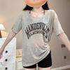Large Size Korean Casual Style Printed Short-sleeved Blouse Women's Summer Lazy Style T-shirt Fat MM Loose Meat-covering Top