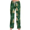 Ladies' Loose And Casual Christmas Printed Wide Leg Pants With Elastic Waistband Drawstring And Pocket Pants