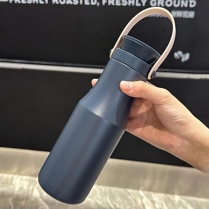 JUSTINLAU Vacuum Flasks Portable Insulated Cup Ins Style 304 Stainless Steel Water Cup Outdoor Car Hand-held Cup Thermos Bottles