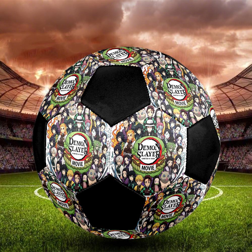 1pc Demon Slayer Kimetsu no Yaiba Football Soccer Ball Size 5 Indoor Soccer Ball Fashion Colorful Backyard Game -Great For Sports Fans Gift HE2