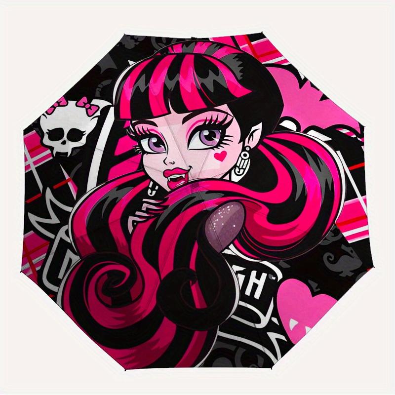 1pc Monster High, Gothic Heartthrob Themed High-quality Umbrella,Automatic Opening and Closing Umbrella,Multi-functional Umbrella G0811105