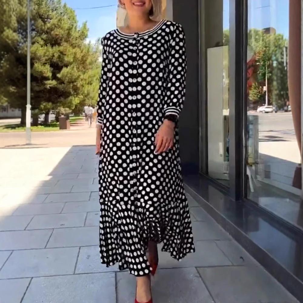 2023 Spring/Summer European and American Polka Dot Fashion Dress