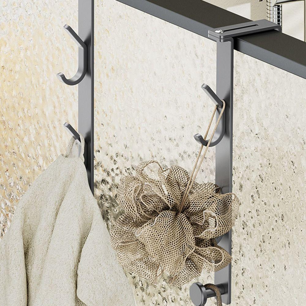 Adjustable Coat Hook Traceless Door Hooks Door Hanger Hooks  for Clothes Bag Caps Purse