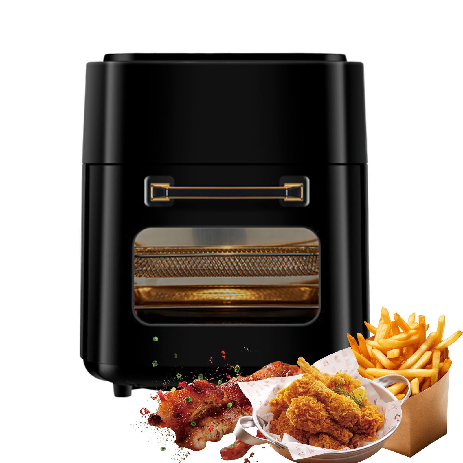 

1400 Вт 15 л Большая вместимость фритюрница без масла Автоматическая бытовая кухонная конвекционная печь 360Baking Фритюрница без масла чёрный