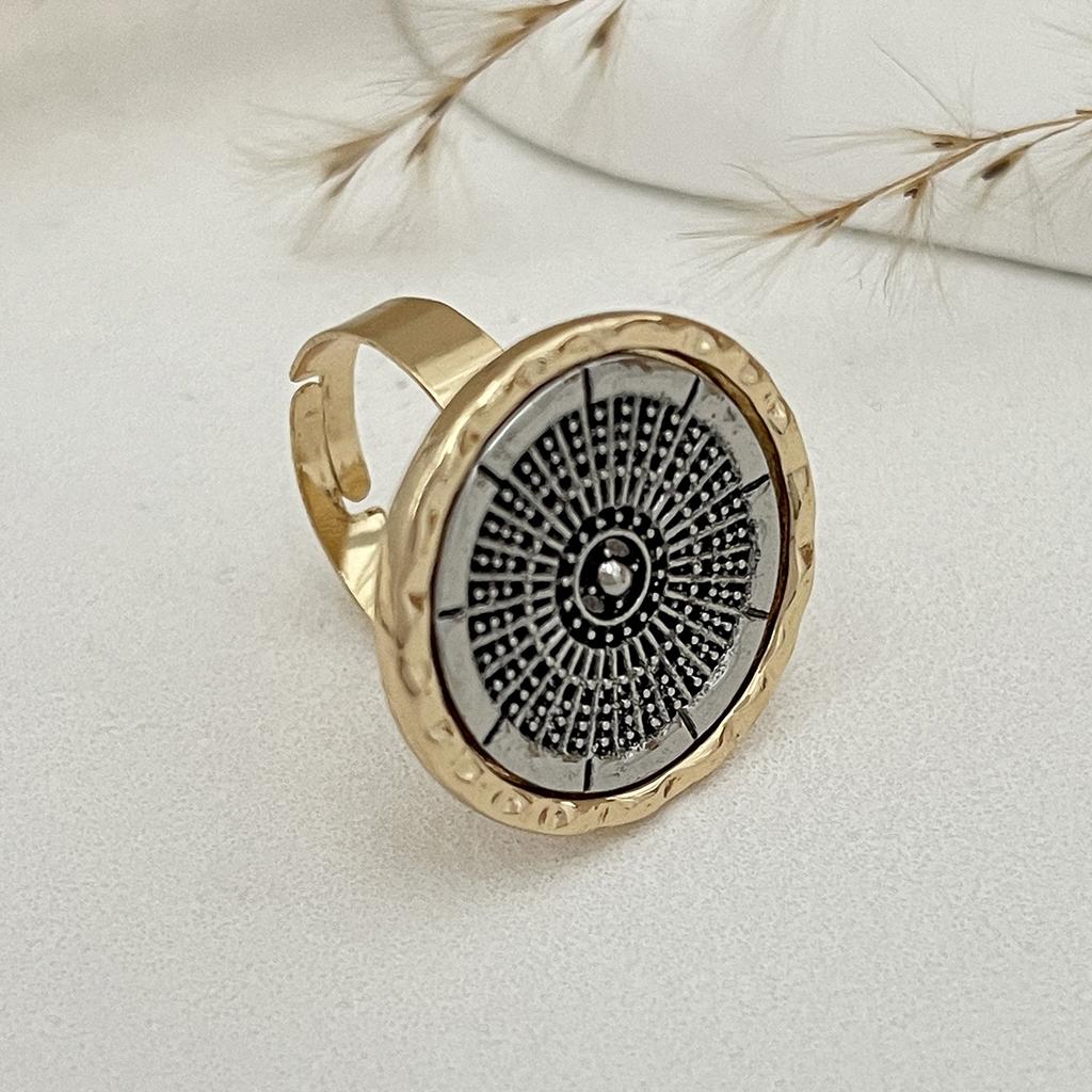 Creative Irregular Geometric Square Round Open Ring for Women Hip Hop Gold Color Adjustable Ring Finger Jewelry 2025 New