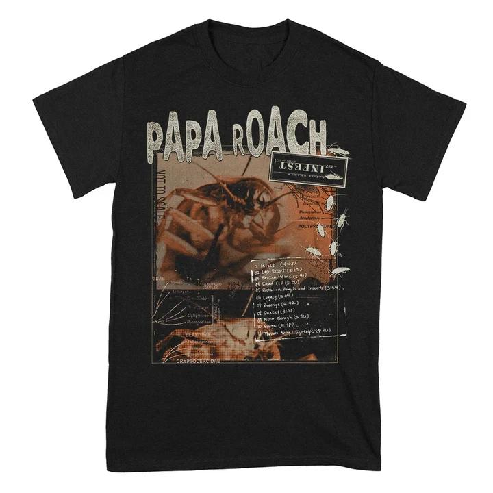 Papa Roach Infest Tracklist Graphic Multicolor Short Sleeves Unisex T Shirt S