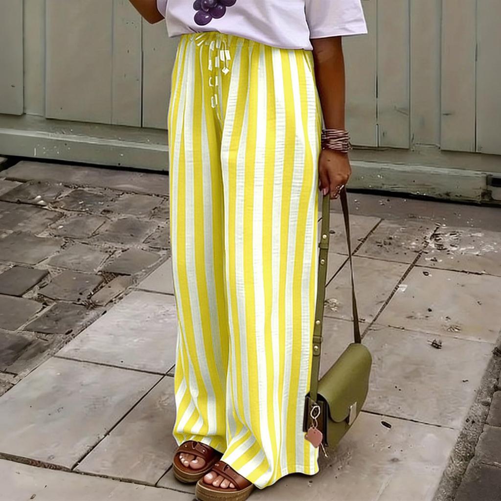 Women's Casual Straight Leg Jogger Pants Loose Fit with Elastic Cuffs for Summer