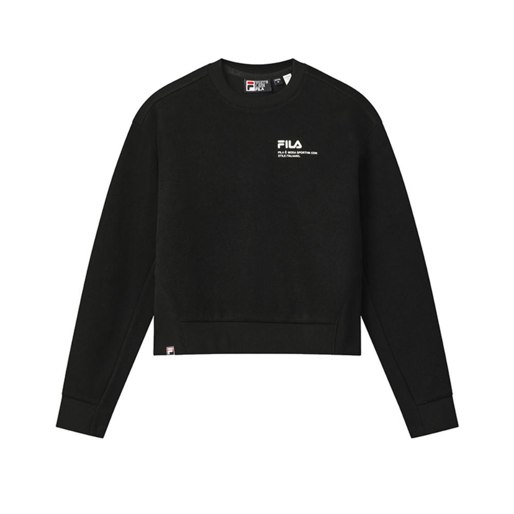 

FILA Original Simple Personality Trendy Fashion Retro Sports Casual Short Round Neck Pullover Sweatshirt Women sweatshirt Black F11W549203FBK S