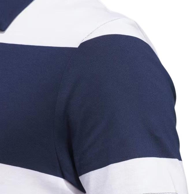 Adidas Colorblock Rugby Stripe Polo Shirt Men Tops Blue White IU4353