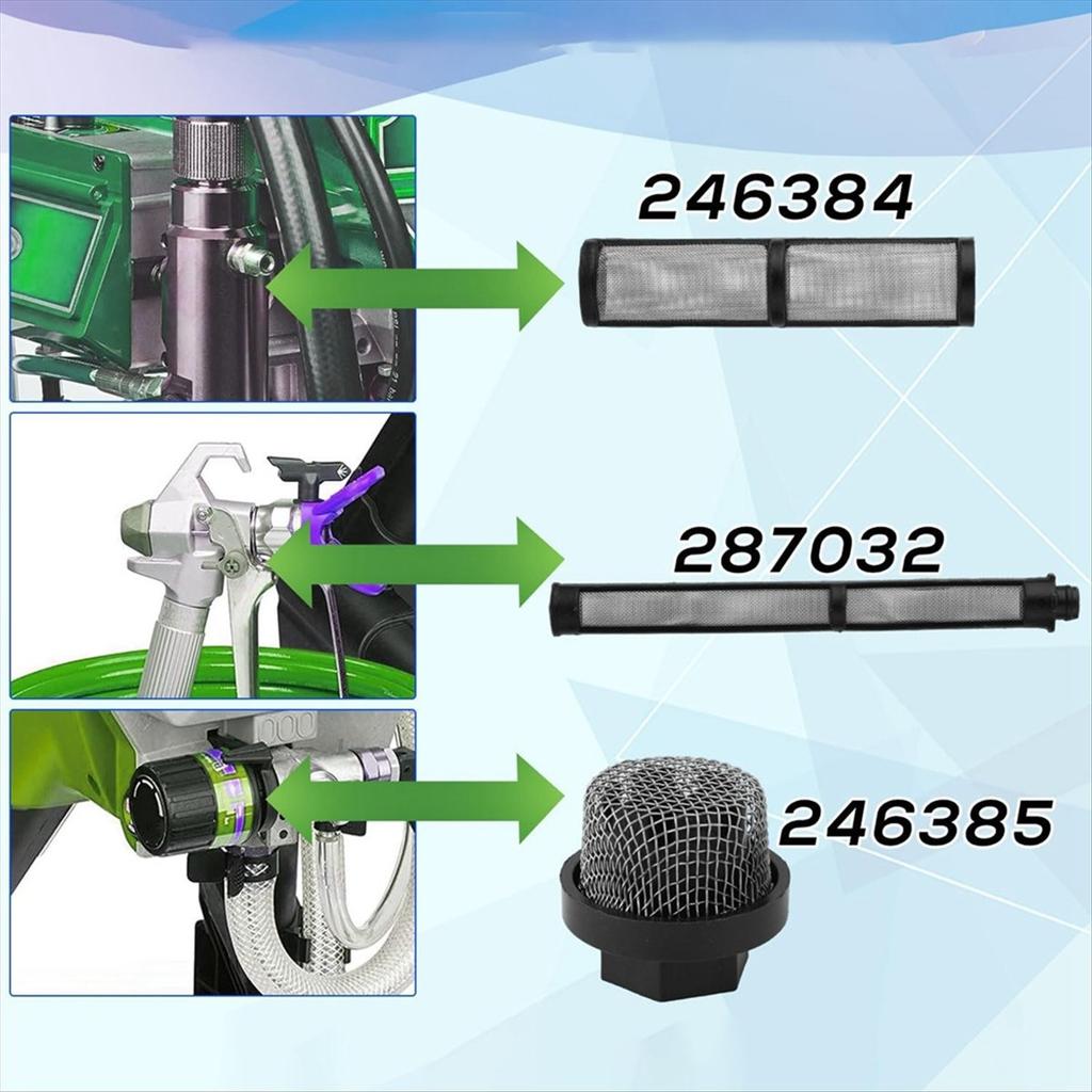 2025+ 246385 246384 287032 Set Filtri Sostituzione per 390 395 490 495 495 595 3400 Spruzzatore Airless Filtro a Cannuccia