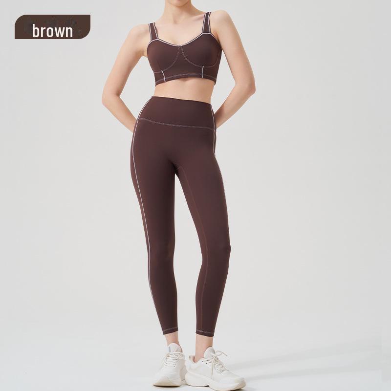 High-Performance Women's Yoga and Fitness Suit: Solid Color, High-Elastic, Tight Fit