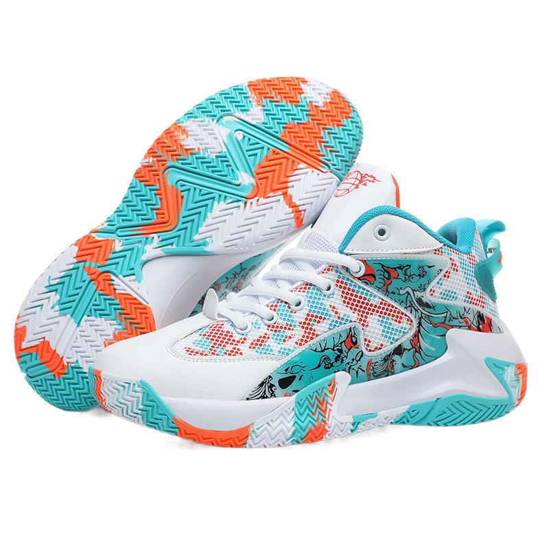 2025 Spring and Summer Basketball Shoes Men's Non-slip and Wear-resistant Teenagers High-top Breathable Friction Sound Actual Combat Training Spo