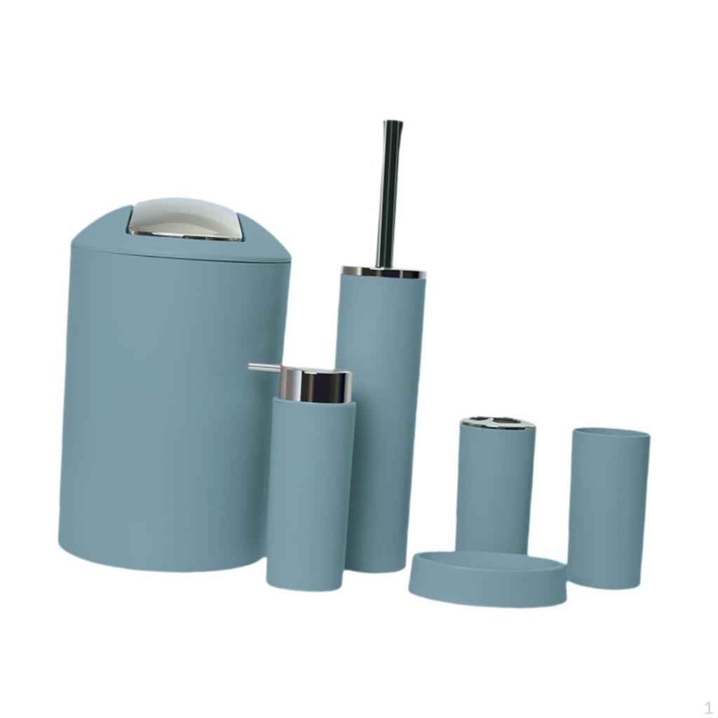 6 Pieces Bathroom Accessories Set Supplies Easy to Clean Home Apartment Use Soap Dish