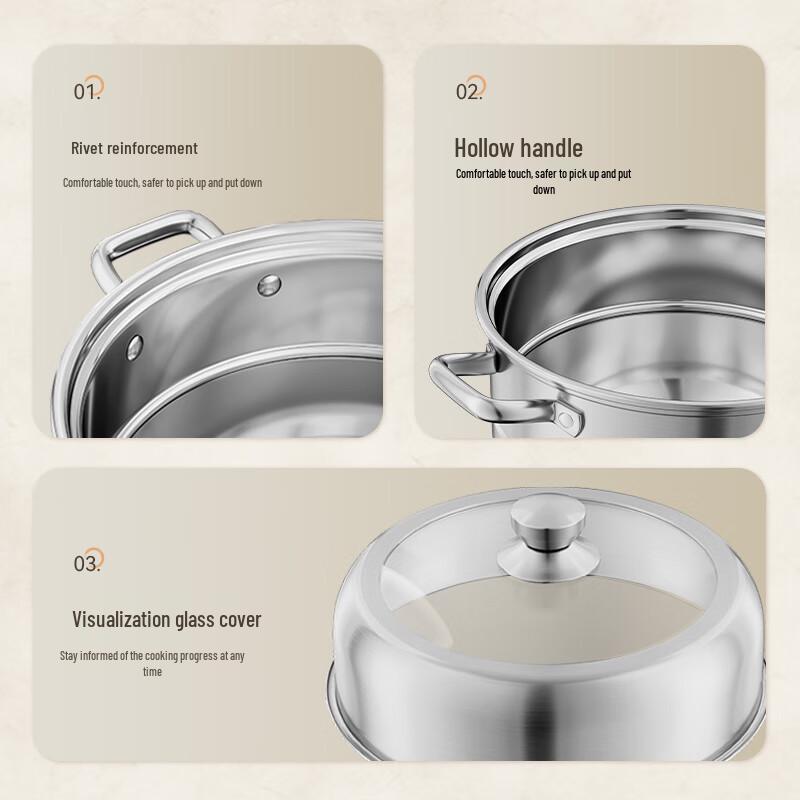 Chigo Stainless Steel Double-Layer Steamer Pot