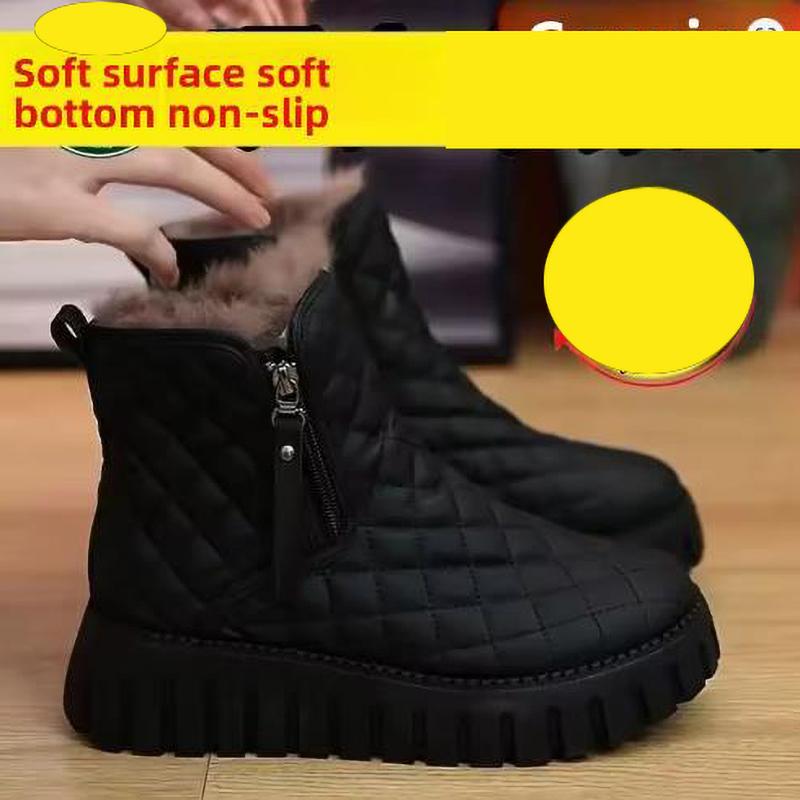 Warm Fleece Lined Thick Bottom Snow Boots Women's Winter Shoes Boots Comfortable Casual Round Toe