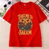 Vintage Halloween Take Me To Salem Tshirt Unisex Witch T Shirt Design Cotton Short Sleeve Pumpkin Spooky Season Tees Clothes