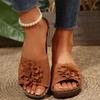 Cross-border New Large-size Women's Shoes Spring and Summer New Amazon Cross-border One Flower Open-toed Slippers European and American Sandals