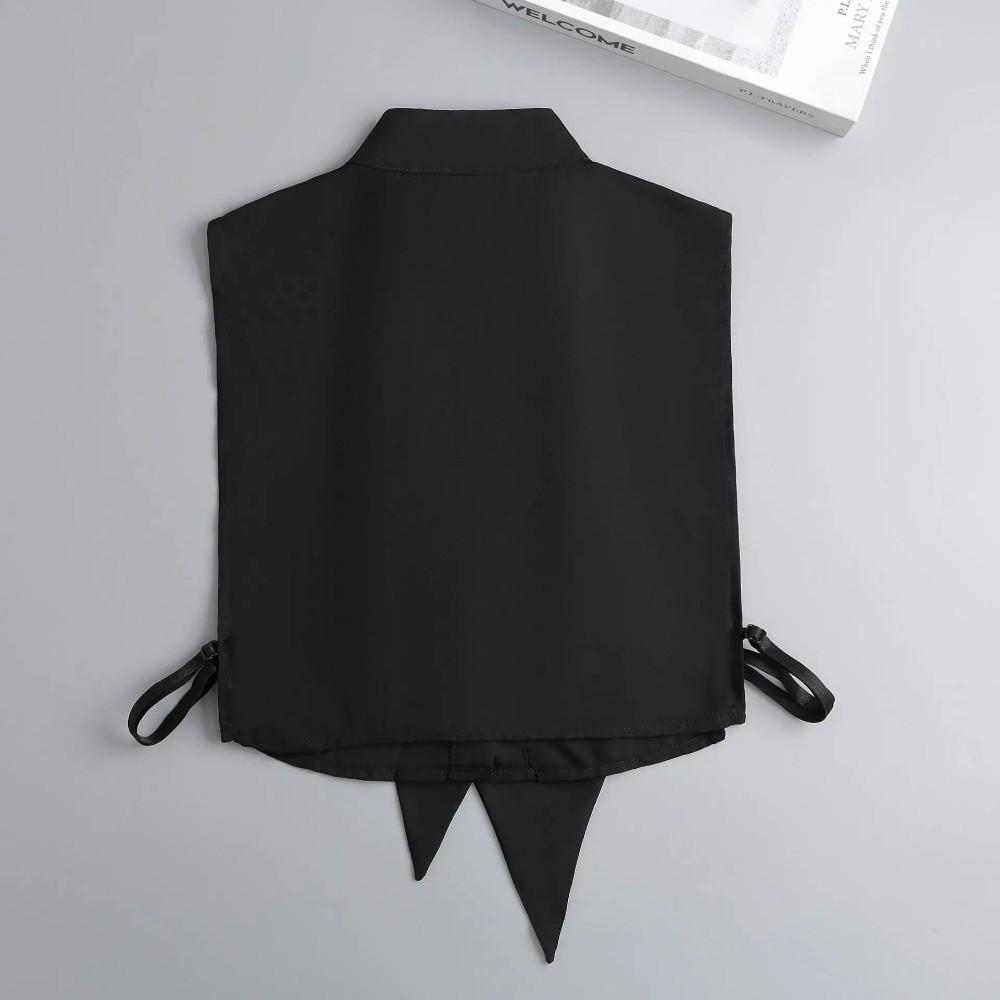 Ruffle Fake Collar Detachable Shirt Lapel Blouse Top Vintage Lady Lace False Collar  For Women Tie