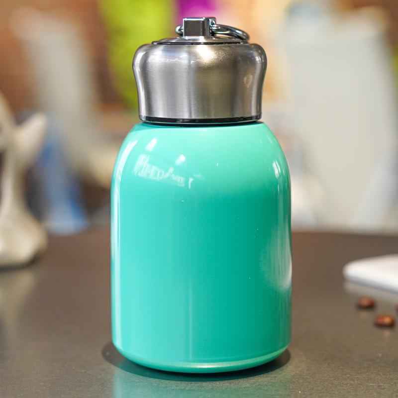 Mini Chubby 304 Stainless Steel Thermos Cup with Carrying Ring for Outdoor Sports 201-300ml