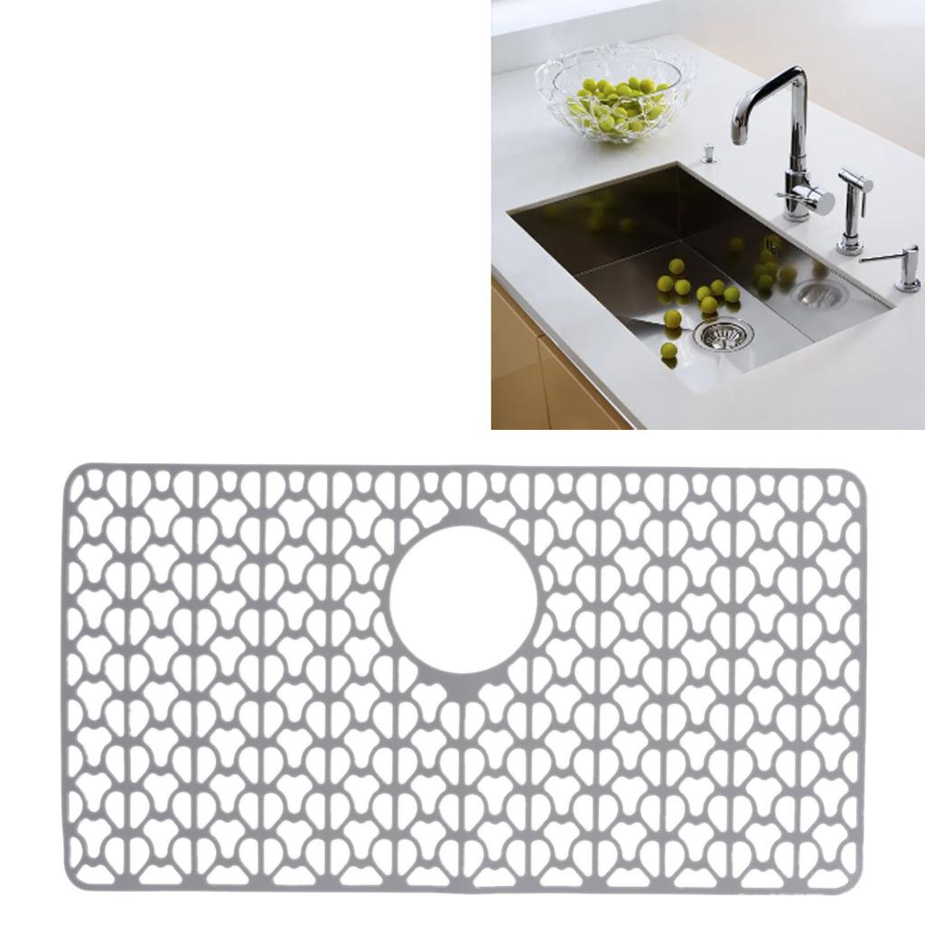 Kitchen Sink Mat Silicone Scratch Resistant Anti Slip Water Proof Reusable Multifunction for Dishes