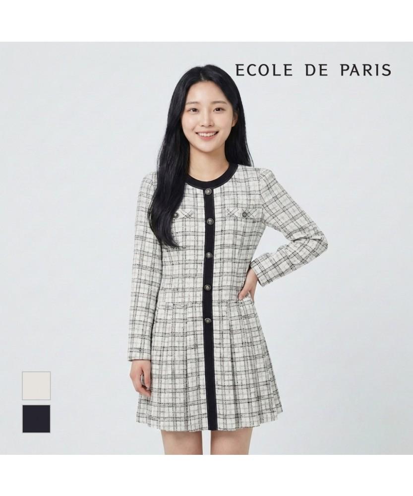 ECOLEDEPARIS Contrast Tweed Dress_Rb33Woae10Z
