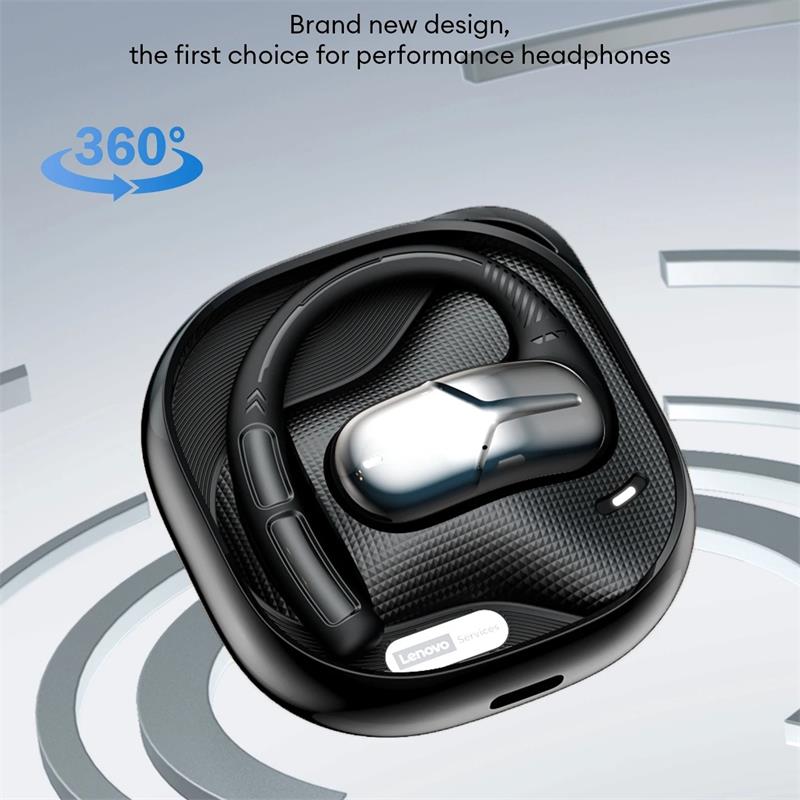 Lenovo AC101 Auricolari ad conduzione aerea ad orecchio aperto – Bluetooth 6.0, Driver Hi-Fi da 14,2 mm, Batteria da 30 h, Chiamate HD ENC, IPX4 Sport Waterproof