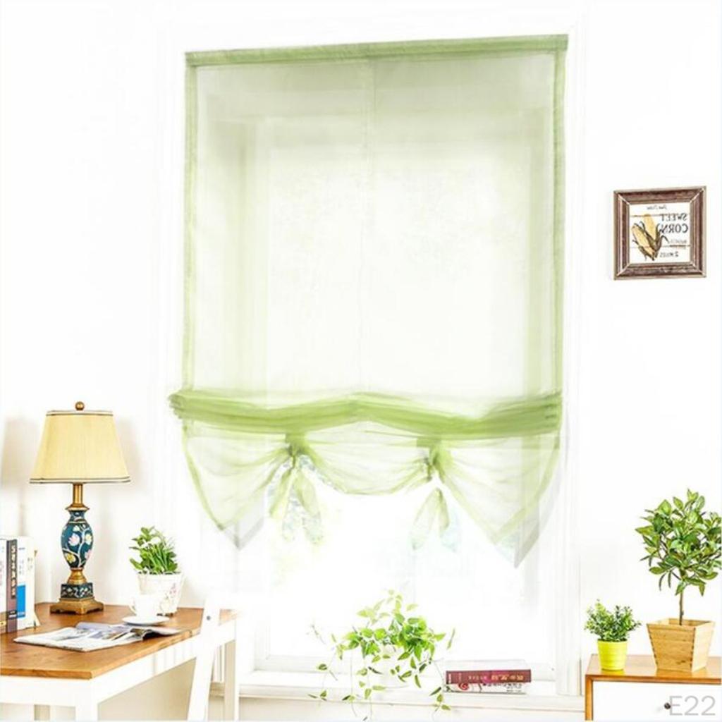 Elegant Curtains, Adjustable Tie-Up Shades, 1 Panel Windows