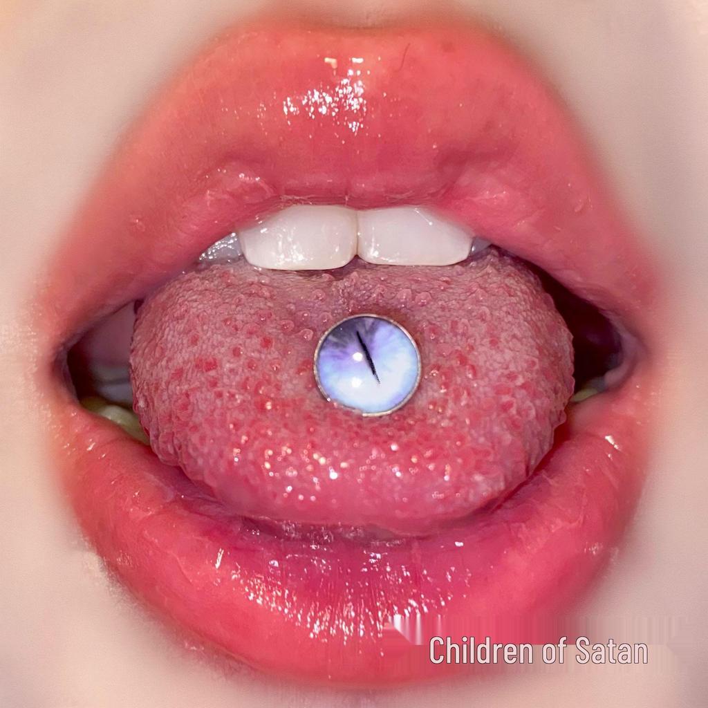 Blurred Blooms Titanium Steel Tongue Ring - Sweet & Cool Replacement Stud for Piercing Jewelry.