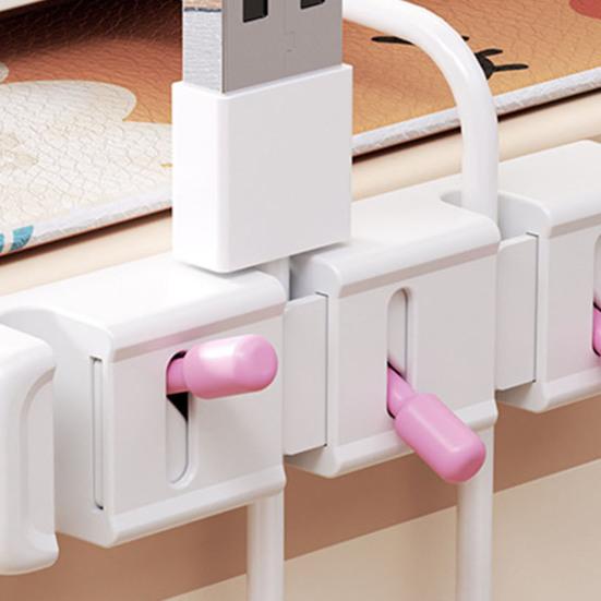 Toggle Switch Cable Holder Clip 3 Slots Self-adhesive Home Office Desk Phone Charging Data Cord Organizer Keeper Power Wire Management Clip