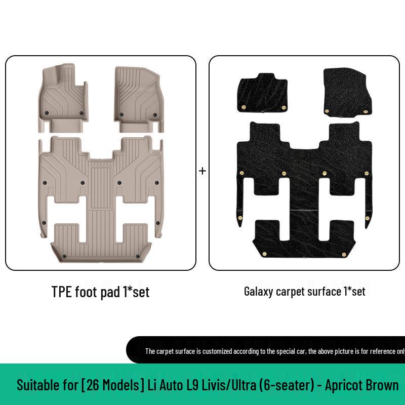 Eco-Friendly TPE Floor & Trunk Mats for 26 Li Auto L9 Livis/Ultra Models