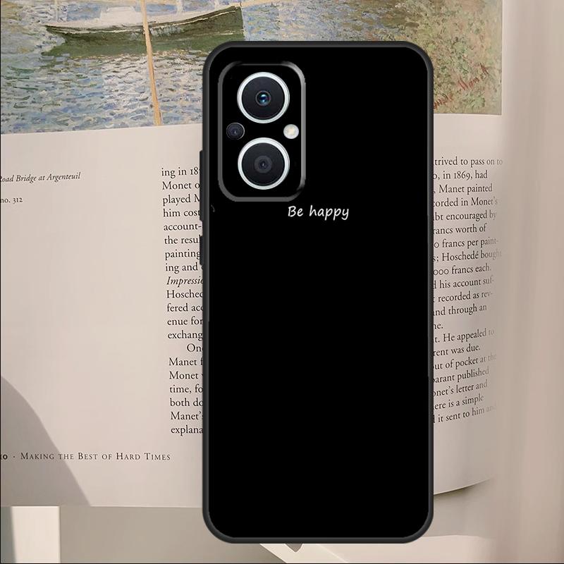 Simple Minamilst Black Quote Cover For OPPO Reno 13F 11F 12F 14F 10 11 12 13 14 Pro 7 8 Lite OPPO Find X6 X5 X8 Pro Case