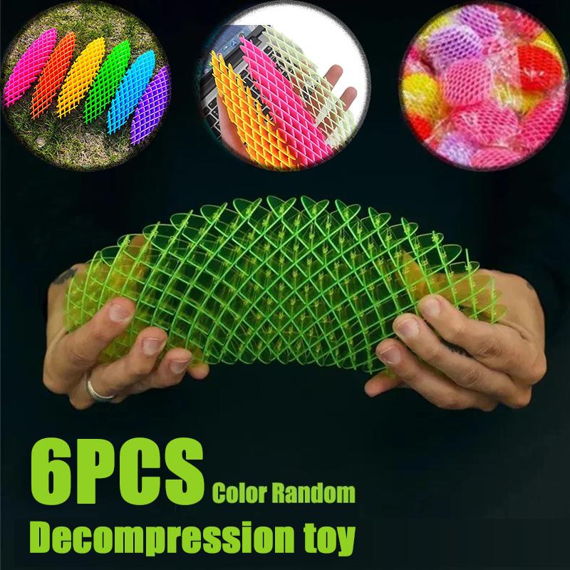 Worm Unpacking Morphing Toy Fidget Worm Six Sided Pressing Stress Squishy Worms Stress Relief Toys trange small toys