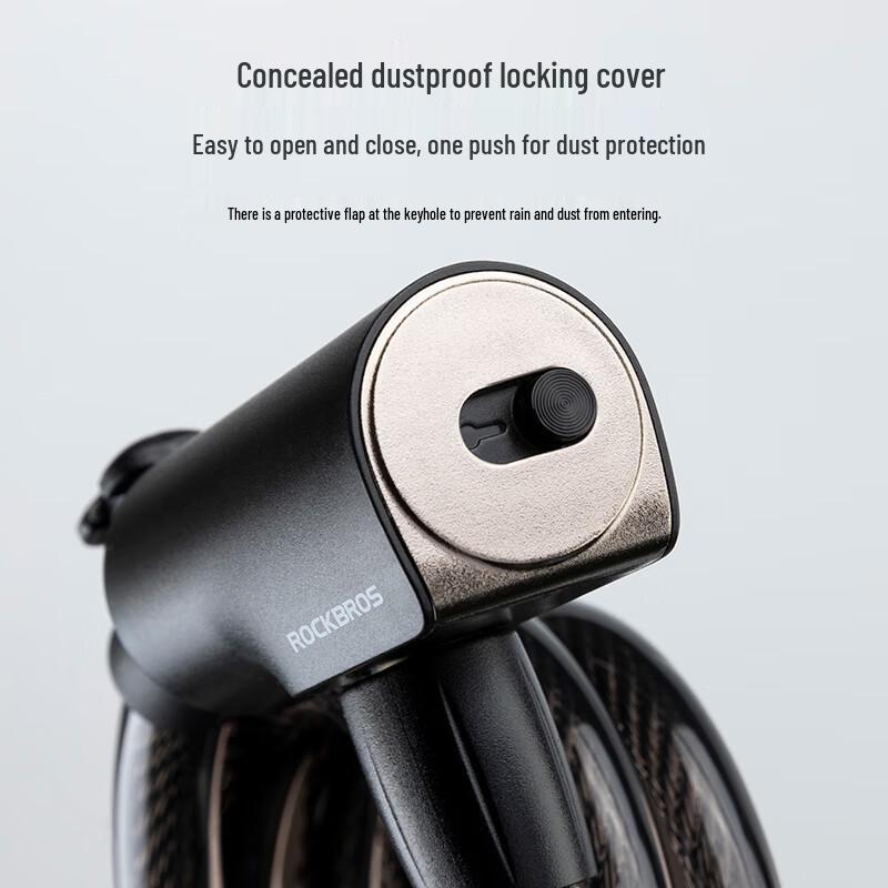 Rockbros Κλειδαριά Ποδηλάτου με Ατσάλινο Καλώδιο