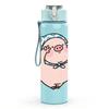 1PC Cute Pig With Blue Bow Print 750ml Color Plastic Sports Water Bottle Leakproof Flip Straw Lid Suitable for Sports Office Home Use