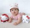 Girls' Spring/Autumn Baby Cat Baseball Cap with Cute Bow, Soft Brim, Sun Hat for Infants and Toddlers, Color Block Design