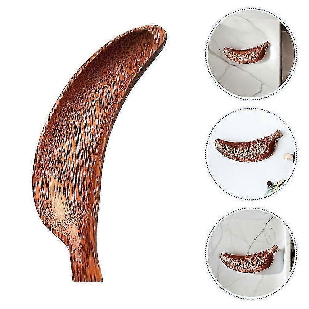2026 Banana Shaped Wooden Seasoning Dishes For Dining Tableware Brown Color Ideal For Serving Snacks 1Pcs