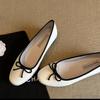 Ballet Shoes French Bow Silver Women 2025 New One-pedal Grandma Shoes Round Head Light Mouth Flat Sole Single Shoes Women