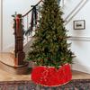 Christmas Tree Collar Red and Green Felt Decorations Tree Skirt Alternative Stereoscopic Tree Bottom Surrounder Party Display
