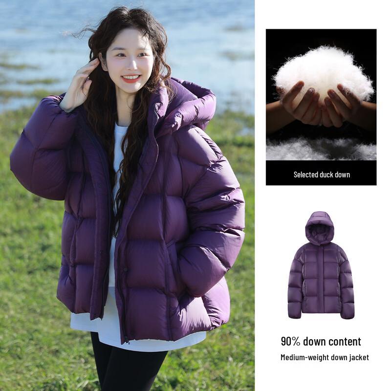 Camel Women's 2025 Winter Hooded 90% Down Puffer Jacket