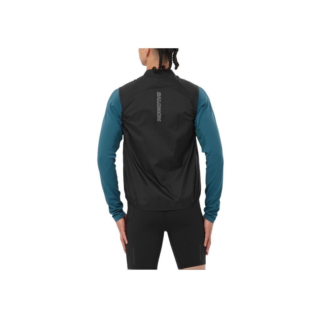 Salomon Minimalist Letter Windproof Waterproof Comfortable Breathable Running Vest Men Vests Black LC2191400