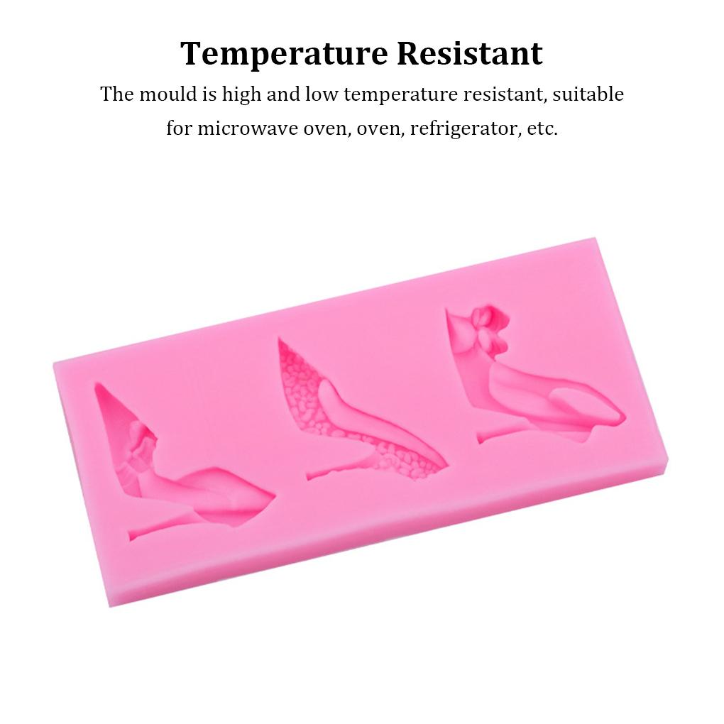 3 Grid High-heeled Shoes Shape Mold Stylish Replacement Kitchen Bakery Fondant Cake Art Crafts Mould Accessories