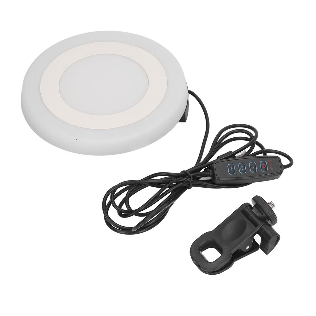 5,5 Zoll Videokonferenz Füll-LED-Licht Rund 3 Modi 10 Stufen USB-betrieben Desktop RBG Laptop-Klammerlampe