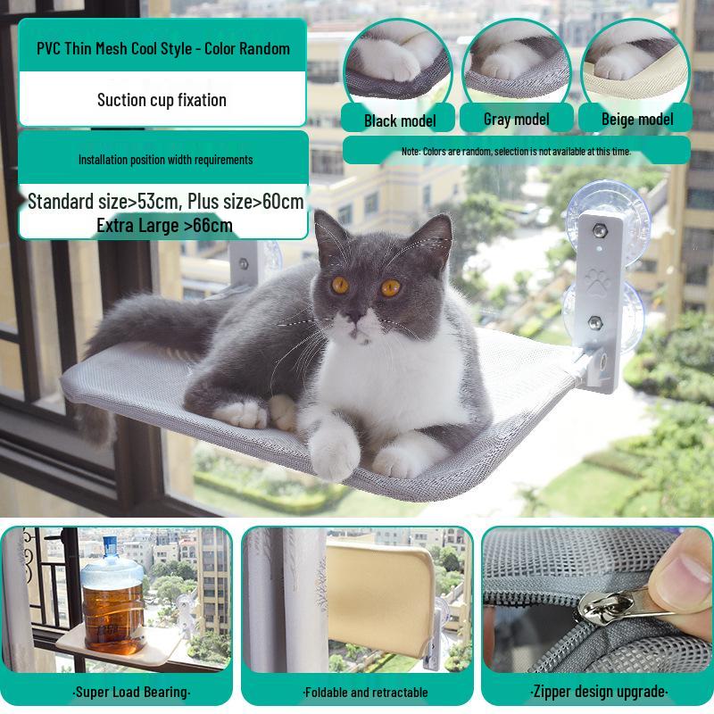 Cat Hammock Bed: Window Suction Cup Sunbathing Lounge for Pets